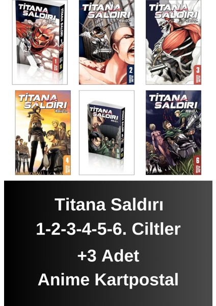 Titana Saldırı 1-2-3-4-5-6. Ciltler (6 Kitap) | Anime Kartpostallar