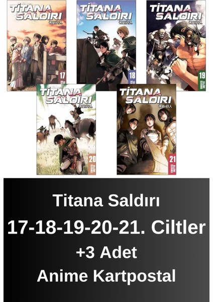 Titana Saldırı 17-18-19-20-21. Ciltler (5 Kitap) | Anime Kartpostallar