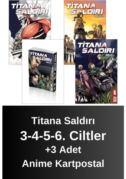 Titana Saldırı 3-4-5-6. Ciltler (4 Kitap) | Anime Kartpostallar