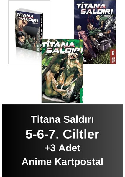 Titana Saldırı 5-6-7. Ciltler (3 Kitap) | Anime Kartpostallar