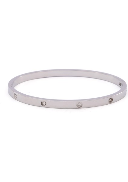 Çelik Kelepçe Bileklik Taşlı Love Model BLZ-596