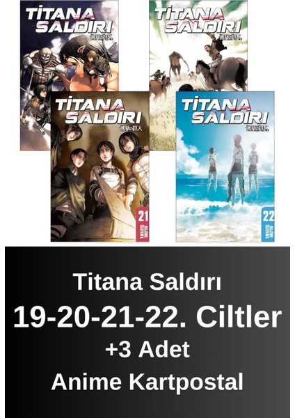 Titana Saldırı 19-20-21-22. Ciltler (4 Kitap) | Anime Kartpostallar