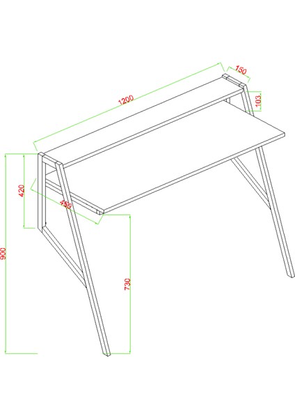 Anka Metal Ayaklı Çalışma Masası - Atlantik Çam/ Siyah indirimleri