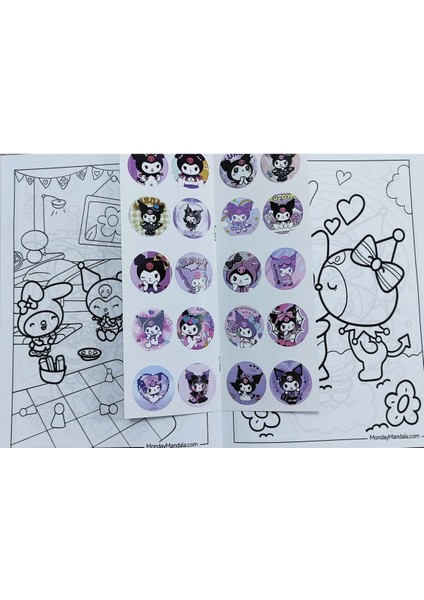 4 Adet Stickerli Boyama Kitabı (*hello Kitty*/unicorn/*kuromi*/pocemon Figürlü)