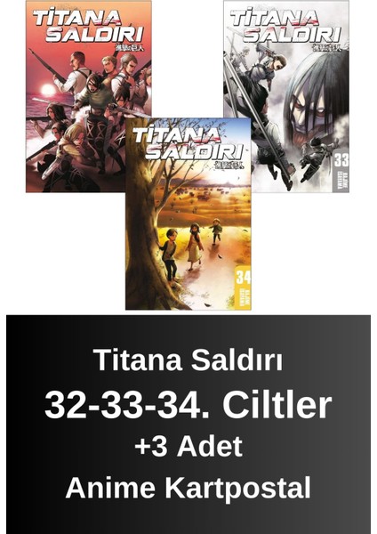 Titana Saldırı 32-33-34. Ciltler (3 Kitap) | Anime Kartpostallar