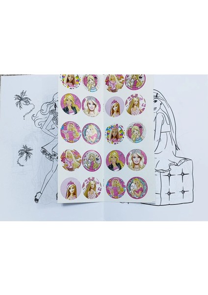 4 Adet Stickerli Boyama Kitabı (*hello Kitty*/unicorn/barbie/wednesday Figürlü)