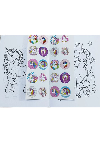 4 Adet Stickerli Boyama Kitabı (*hello Kitty*/unicorn/barbie/wednesday Figürlü)