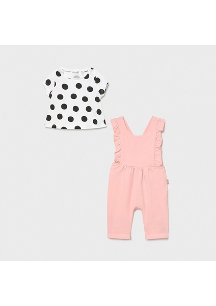 Kız Bebek Uzun Tulum Tişört 2'li Set 1619