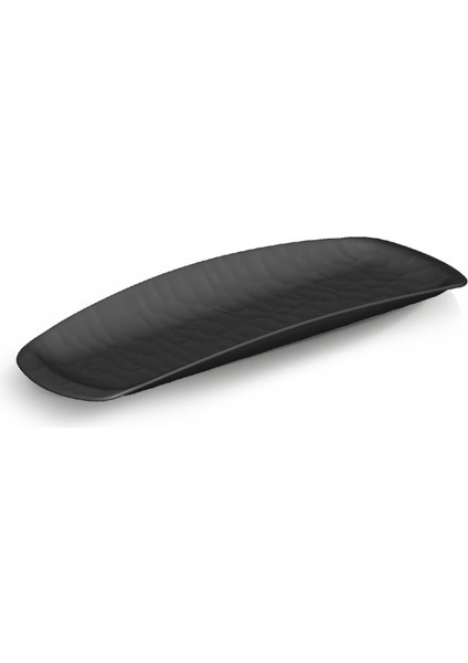 Kırılmaz Rölyefli Kayık Tabak 12 Adet 16X40 cm - Siyah TR385B