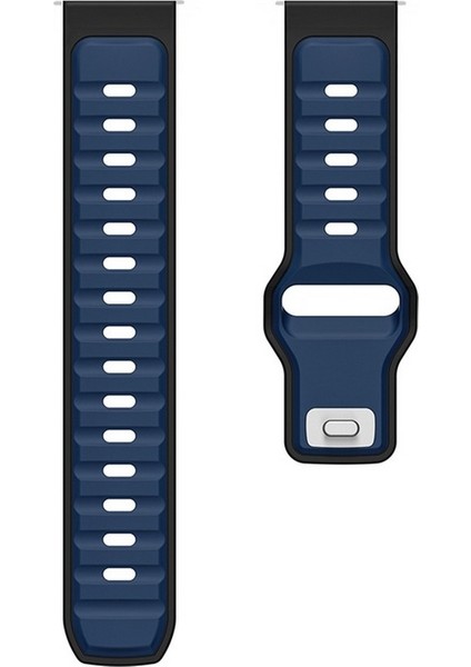 Google Ticwatch S2 Wear Os Uyumlu Kordon Kayış Silikon 22/135KRD Lacivert Siyah