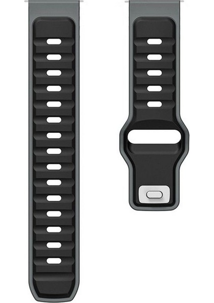 Xiaomi Mi Watch Color 2 Uyumlu Kordon Kayış Silikon 22/135KRD Gri Siyah