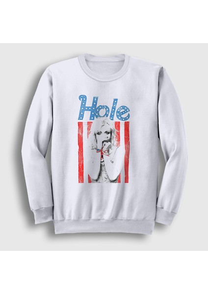 Unisex Beyaz Hole Müzik Courtney Love Sweatshirt