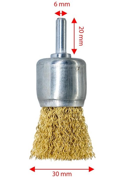 6256 Pimli Kalem (Kovan) Tel Fırça Sarı Telli 30 mm