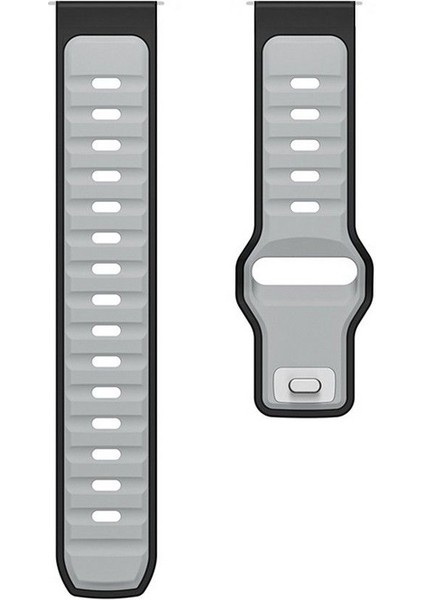 Xiaomi Redmi Watch 5 Lite Uyumlu Kordon Kayış Silikon 22/135KRD Gümüş Siyah
