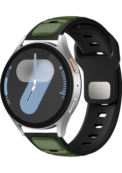 Amazfit Stratos 3 Uyumlu Kordon Kayış Silikon 22/135KRD Yeşil Siyah