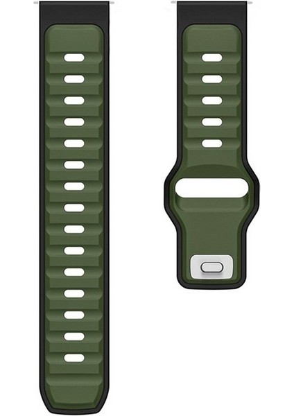 Huawei Watch Gt 3 Active 46MM Uyumlu Kordon Kayış Silikon 22/135KRD Yeşil Siyah