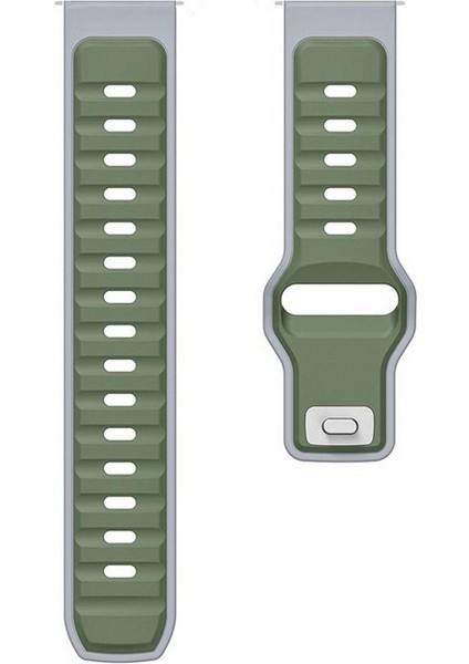 Robor Gtr2 Uyumlu Kordon Kayış Silikon 22/135KRD Yeşil Gri