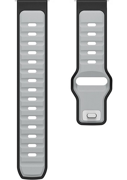 Robor Gtr2 Uyumlu Kordon Kayış Silikon 22/135KRD Gümüş Siyah