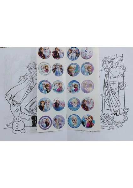 4 Adet Stickerli Boyama Kitabı (Frozenıı/elsa/*capybara*/labubu Figürlü)