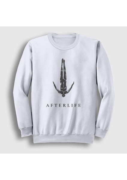 Unisex Beyaz Logo Müzik Afterlife Sweatshirt