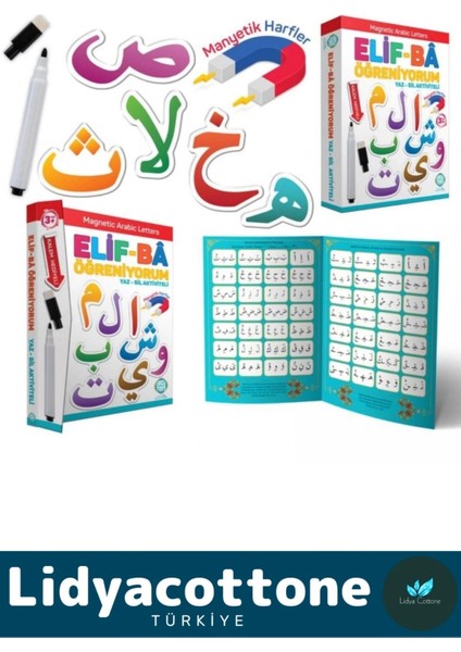 Elif-Bâ Öğreniyorum Yaz-Sil Aktiviteli Kuran Rehber Zeka Geliştirici Eğitici Manyetik fiyatları