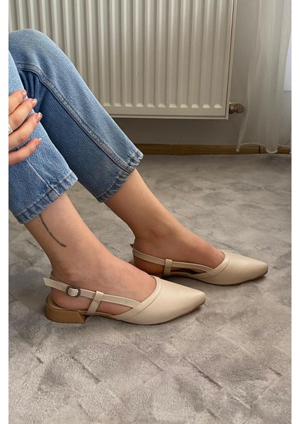 Kadın Tena Bej Cilt Arkası Acık Sivri Burun Günlük Babet indirimleri