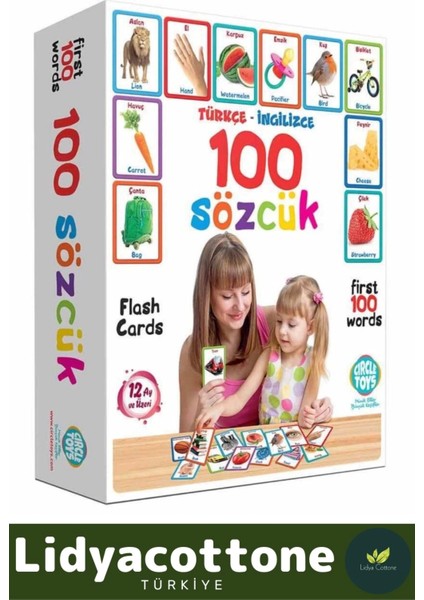 Yabancı Dil Eğitici Zeka Geliştirici Çocuk Ilk 100 Sözcük Ingilizce Türkçe Kartlar modelleri