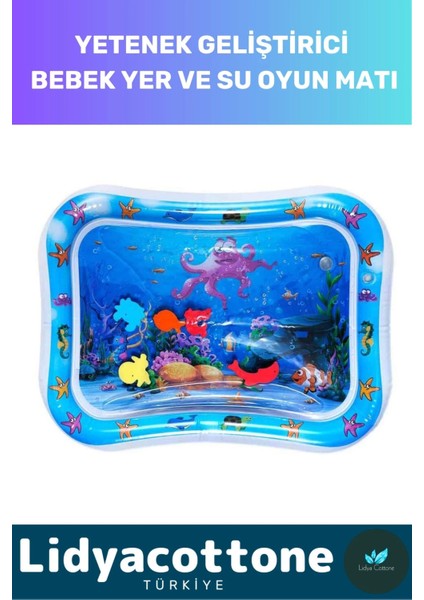Su Oyun Matı Tummy Time Emekleme Dayanıklı Sızdırmaz Bebek Aktivite Oyuncağı Emekleme Yatak Minder