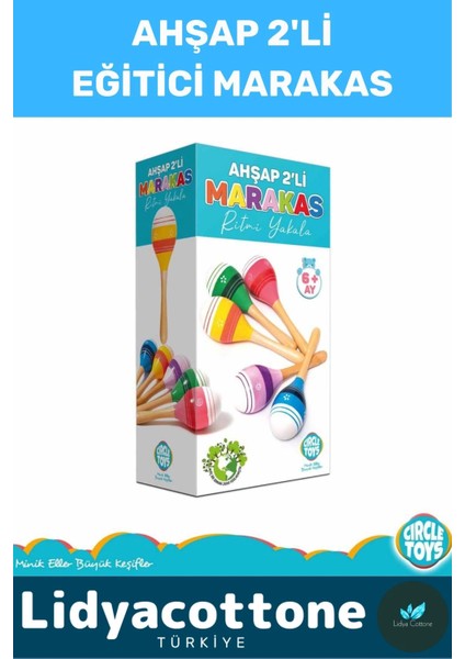 Zeka Geliştirici Eğitici Kişisel Gelişim Ritim Ses Algı Bebek Çocuk Müzik Ahşap Renkli Marakas 2'li