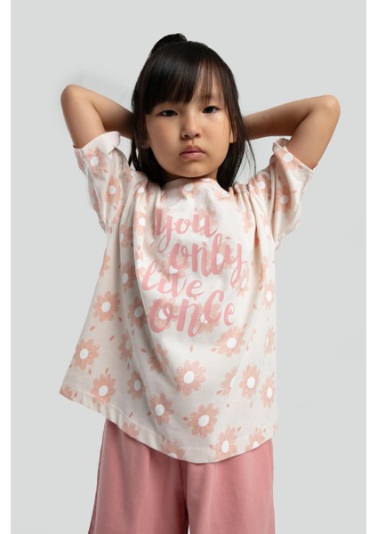 RP3610 - Bej - Rolypoly Kız Çocuk Şort Takım modelleri