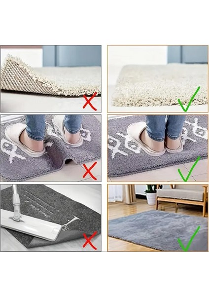 Halı Kilim Paspas Kaymaz Bant 48 mm x 5 mt Çift Taraflı Yapışkan Toplanma Önleyici Bandı 2 Adet