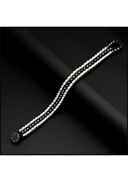 Doğal Taş Havlit Taşı ve Hematit Taşı Erkek Kadın Bileklik 4X2mm