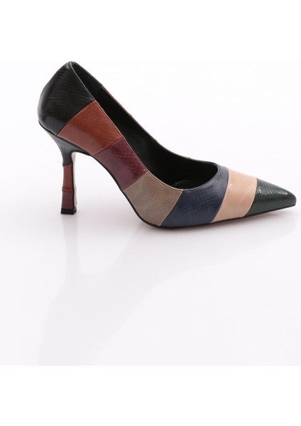 5073 Kadin Sivri Burun Parmak Dekolteli Yüksek Topuklu Ayakkabi