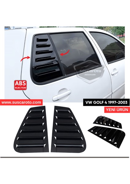 Vw Golf 4 1997-2003 Uyumlu Kelebek Cam Izgarası Kelebek Cam Vizörü Havalandırma Sağ Sol Takım Parlak Siyah