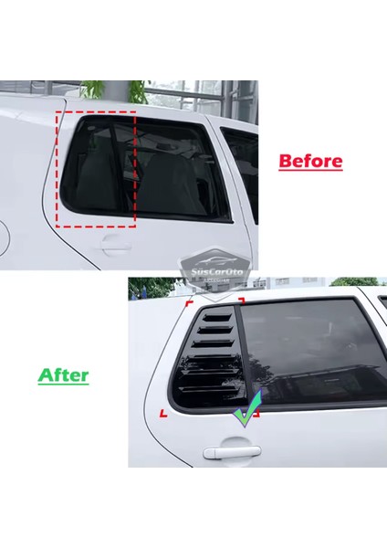 Vw Golf 4 1997-2003 Uyumlu Kelebek Cam Izgarası Kelebek Cam Vizörü Havalandırma Sağ Sol Takım Parlak Siyah indirimleri