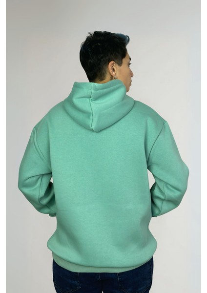 Renkli Leopar Pamuklu Özel Tasarım Oversize Unisex Kapüşonlu Sweatshirt