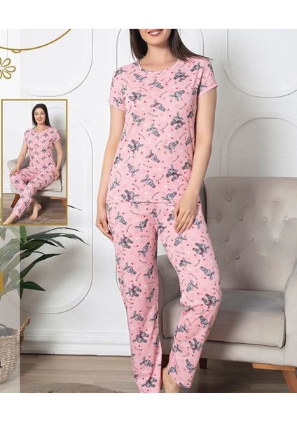 Kadın Yazlık Kısa Kollu Pijama Takımı