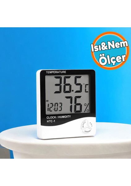 Termometre Isı Nem Ölçer Bebek Odası Oda Sıcaklık Ölçme Derece Fahrenhayt Ekranlı Dijital Pilli