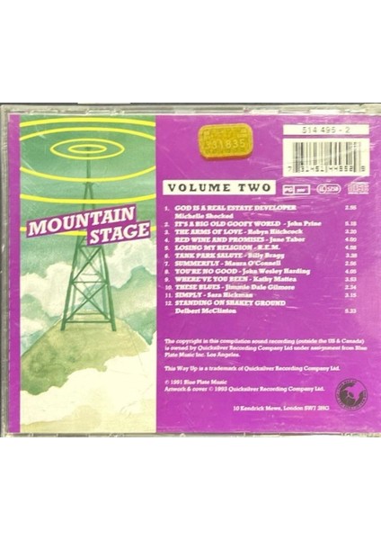 CD The Best Of Mountain Stage Volume Two CD fiyatları