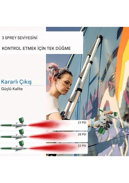 Airbrush-02 Şarj Edilebilir Boya Tabancası 34 Psi