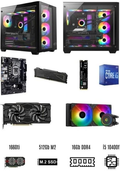 RMT0504 I5 10400F / Gtx 1660TI / 16GB Ram / 500GB M2 / 240MM Sıvı Soğutma Gaming Bilgisayar