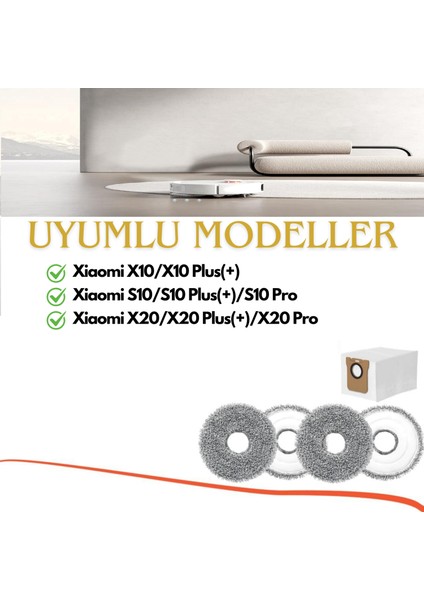 Xiaomi S10+ Plus (S10 T Değil) X10 + Plus Filtre Fırça Yedek Seti-5 Parça