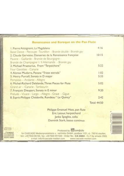 CD Renaissance And Baroque On The Pan Flute CD fiyatları