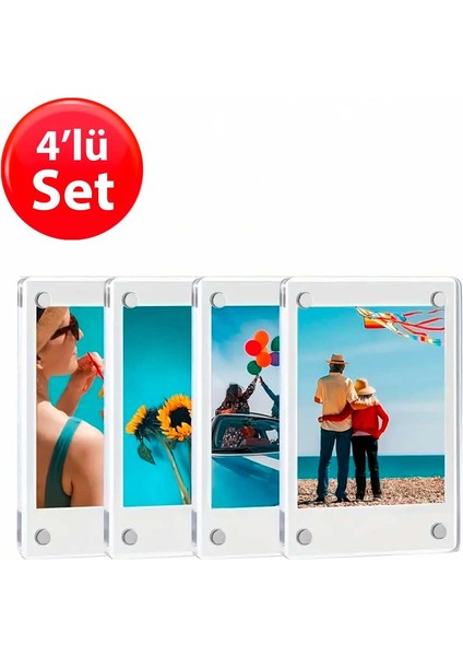 4’lü Magnet Fotoğraf Çerçevesi Seti – 9x6 cm | Buzdolabı Resim Çerçevesi fiyatları