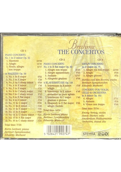 CD Brahams The Concertos 3 CD Birarada fiyatları