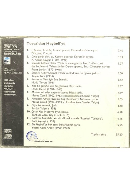 CD Tosca'dan Heybeliye CD fiyatları