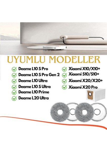 Dreame L10s Ultra,L10s Pro, Xiaomi S10+Plus,X10+Plus Uyumlu 4 Adet Hepa Filtre