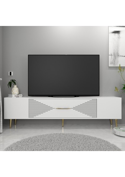 Motif Tv Sehpası Tv Ünitesi Beyazaltın