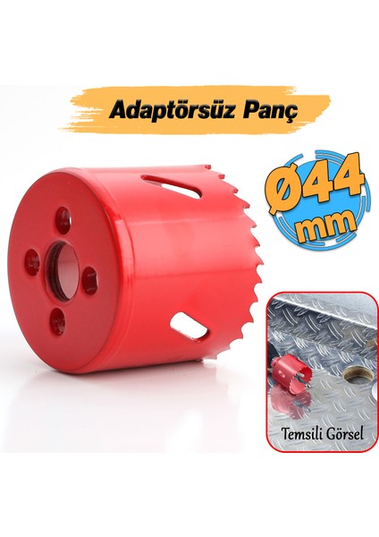 Bi Metal Panç Ø 44 mm Delik Açma Alçıpan Ahşap Pvc Delme Testeresi Adaptörsüz 1 Adet