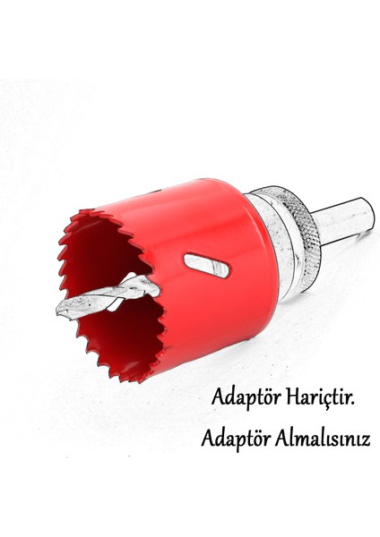 Bi Metal Panç Ø 44 mm Delik Açma Alçıpan Ahşap Pvc Delme Testeresi Adaptörsüz 1 Adet